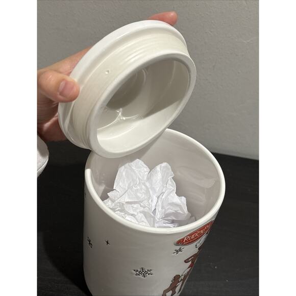 Rudolph the Red-Nosed Reindeer Ceramic Christmas Canister Cookie Jar Zrike Brand - Picture 7 of 11